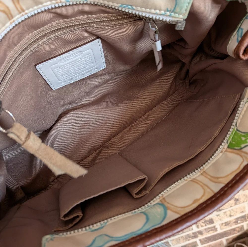 Coach Vintage Y2K Scribble Patchwork Hamptons Weekend Tote Bag #10454 - Picture 8 of 9